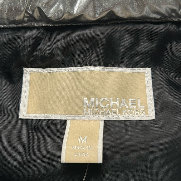 1667- MICHAEL Michael Kors Metallic Silver Color Women's Jacket Size M NWT - Picture 4 of 12